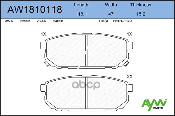 

Тормозные колодки AywiParts дисковые AW1810118, AW1810118