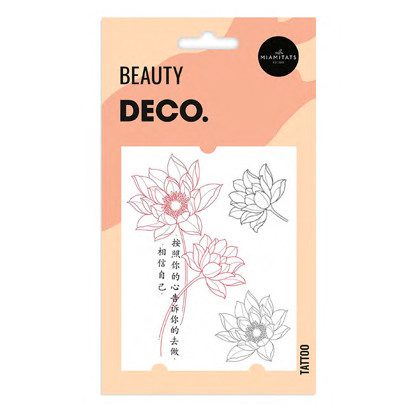 

Татуировка переводная для тела DECO. Orient by Miami tattoos Lotus, Черный