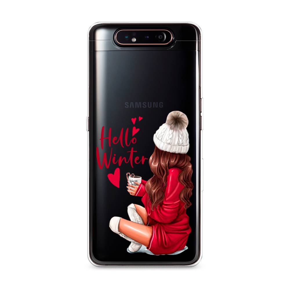 

Чехол на Samsung Galaxy A80 "Hello winter", Красный;белый;коричневый, 28350-5