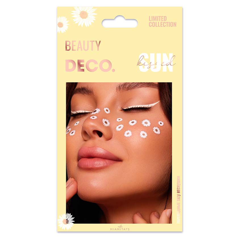

Татуировка переводная для тела DECO. Sun Kissed Camomile by Miami tattoos веснушка, Разноцветный