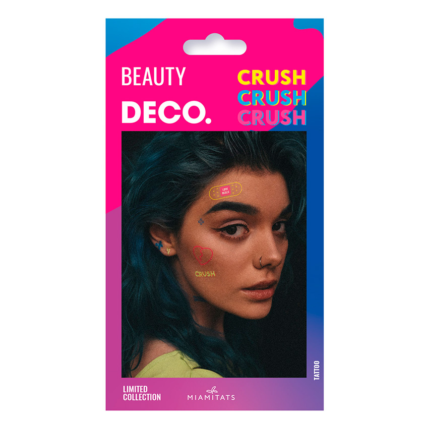 

Набор переводных татуировок для тела DECO. Crush Crush Crush by Miami tattoos, Разноцветный