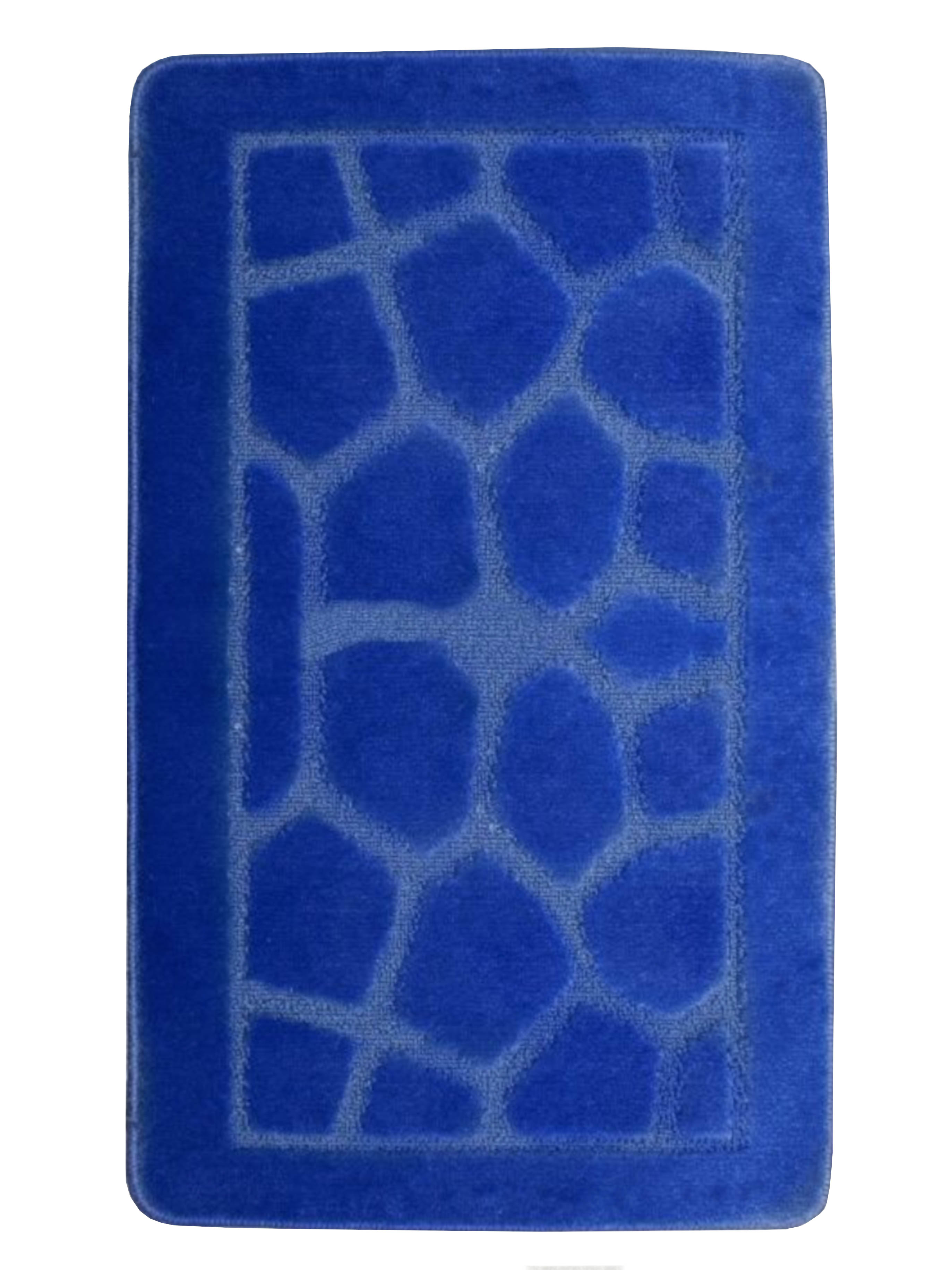 фото Коврик с противоскользящей основой 70*120 см. синие камни сделано в турции eurobano
