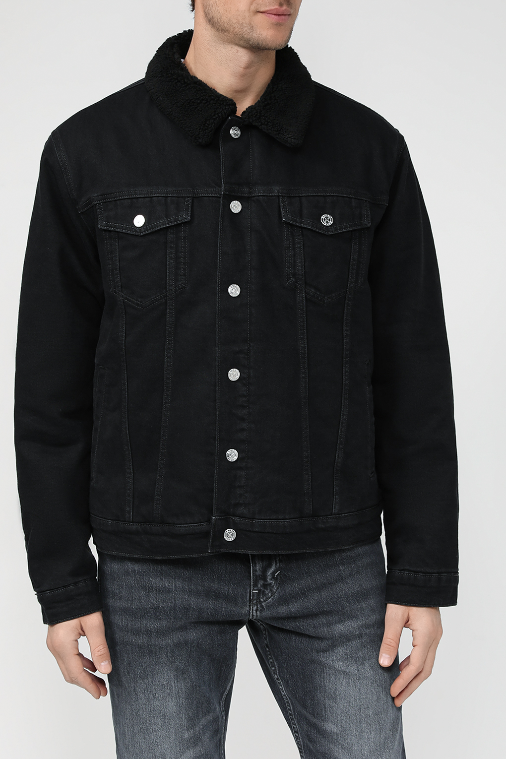 Джинсовая куртка мужская Esprit Casual 103EE2G319 черная L