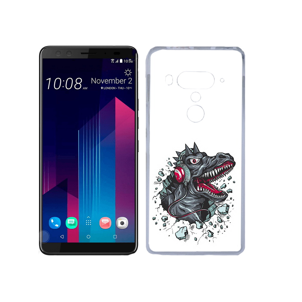 

Чехол MyPads Tocco для HTC U12+ Нарисованный динозавр в наушниках, Прозрачный, Tocco