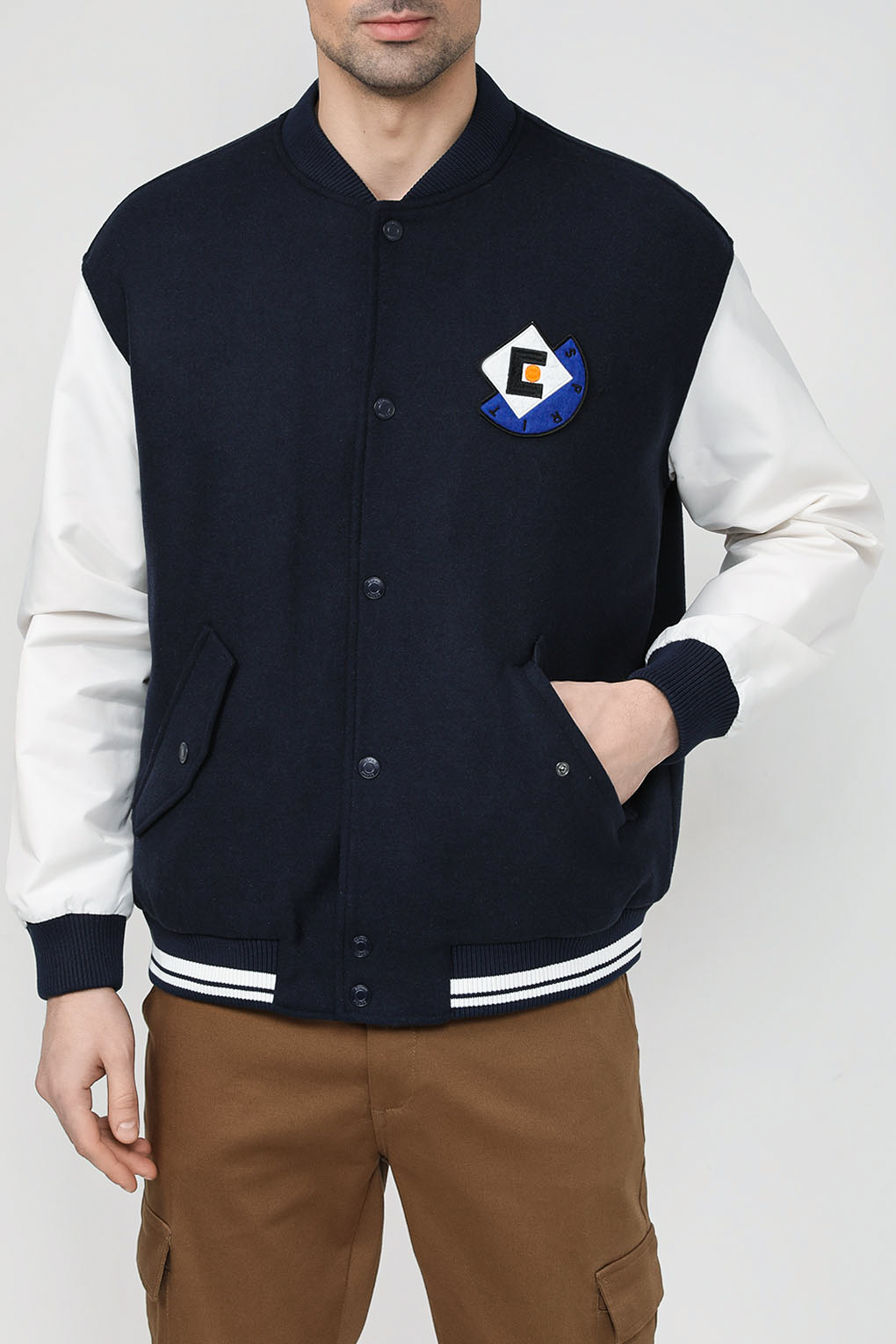 

Бомбер мужской Esprit Casual 103EE2G312 синий M, 103EE2G312