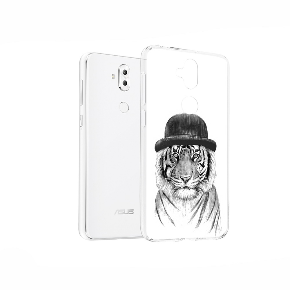

Чехол MyPads Tocco для Asus ZenFone 5 Lite (ZC600KL) тигр британец, Прозрачный, Tocco