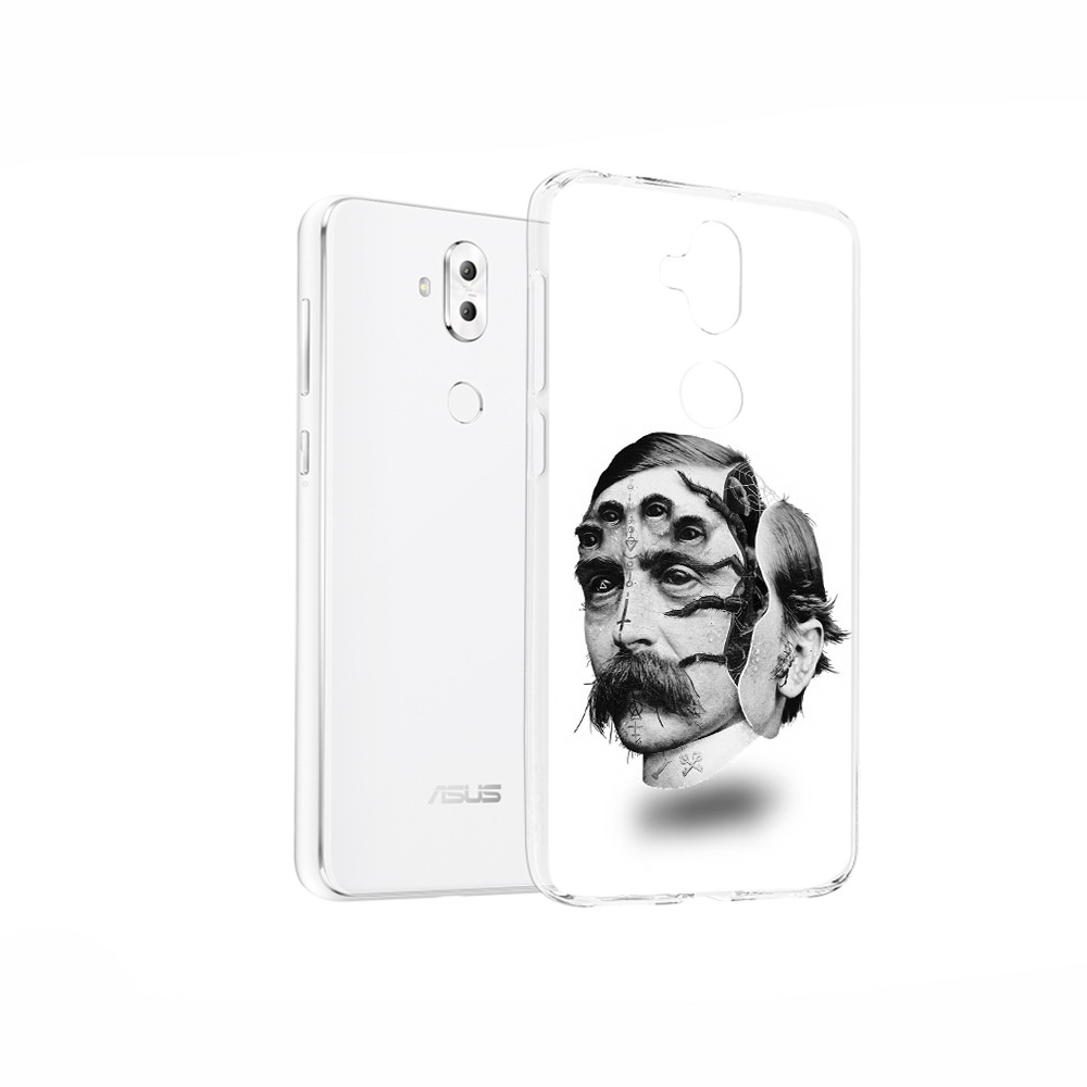 

Чехол MyPads Tocco для Asus ZenFone 5 Lite (ZC600KL) страшное лицо мужчины, Прозрачный, Tocco