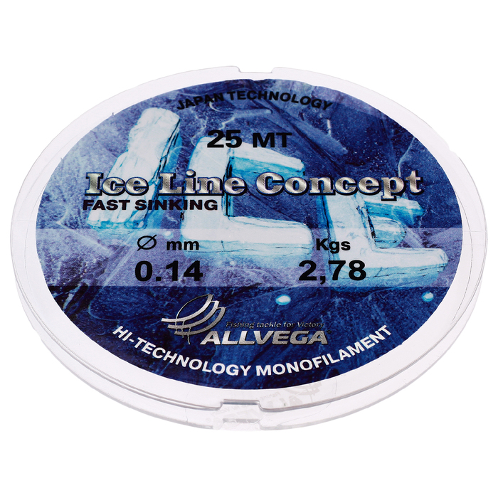 

Леска монофильная ALLVEGA «Ice Line Concept», 25 м, 0,14 мм (2,78 кг), прозрачная