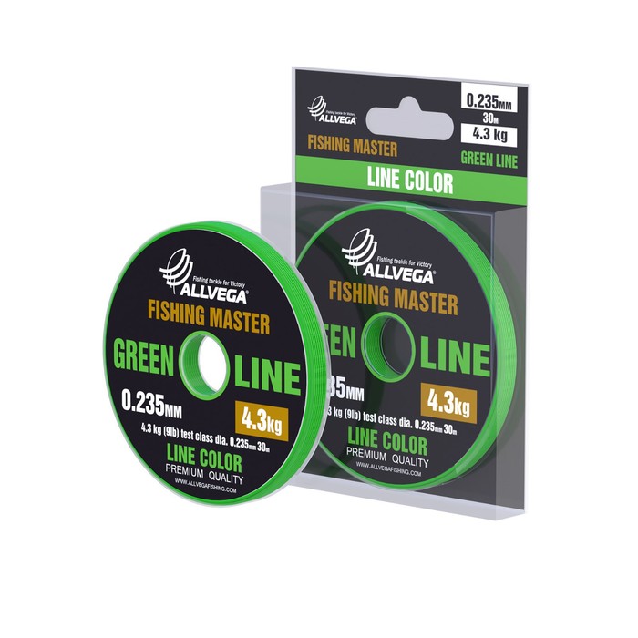 

Леска монофильная ALLVEGA Fishing Master 30м 0,235мм, 4,3кг, зеленая