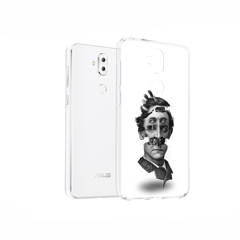 

Чехол MyPads Tocco для Asus ZenFone 5 Lite (ZC600KL) страшное лицо абстракция, Прозрачный, Tocco