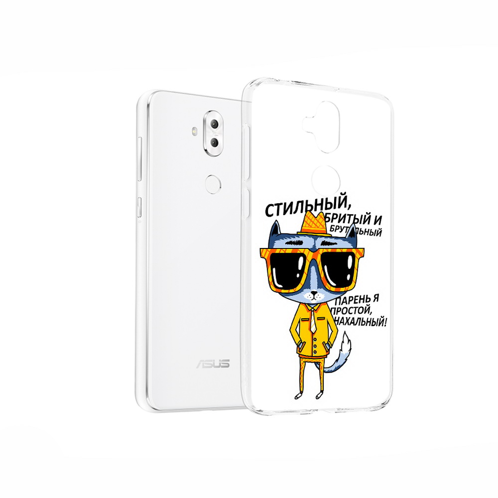 

Чехол MyPads Tocco для Asus ZenFone 5 Lite (ZC600KL) стильный кот, Прозрачный, Tocco