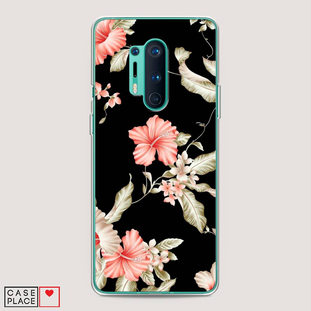 

Чехол Awog на OnePlus 8 Pro / ВанПлас 8 Pro "Цветы на черном", Черный;розовый, 151050-8