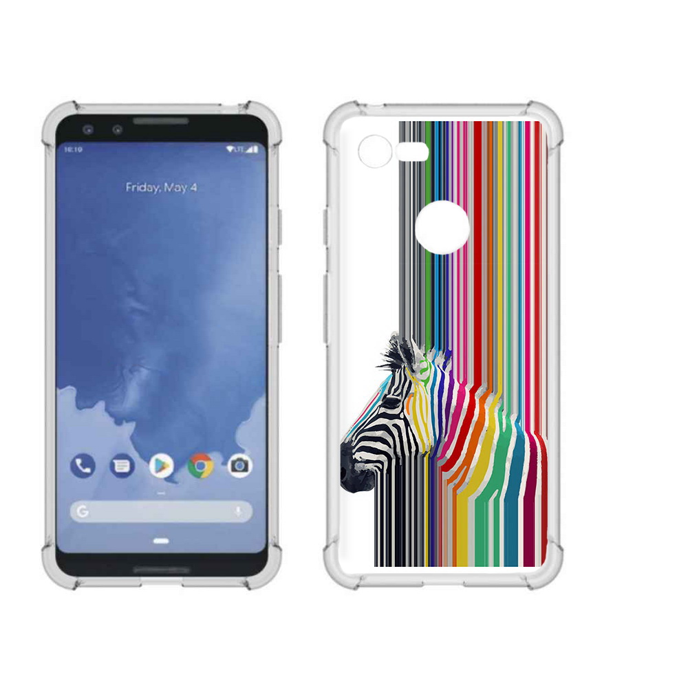 

Чехол MyPads Tocco для Google Pixel 3 радужная зебра, Прозрачный, Tocco