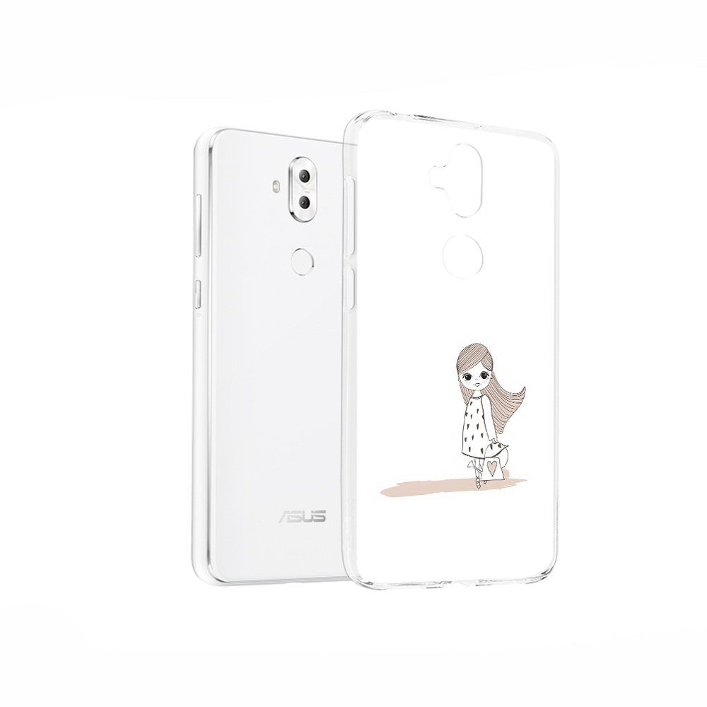 

Чехол MyPads Tocco для Asus ZenFone 5 Lite (ZC600KL) Девочка с сумкой, Прозрачный, Tocco