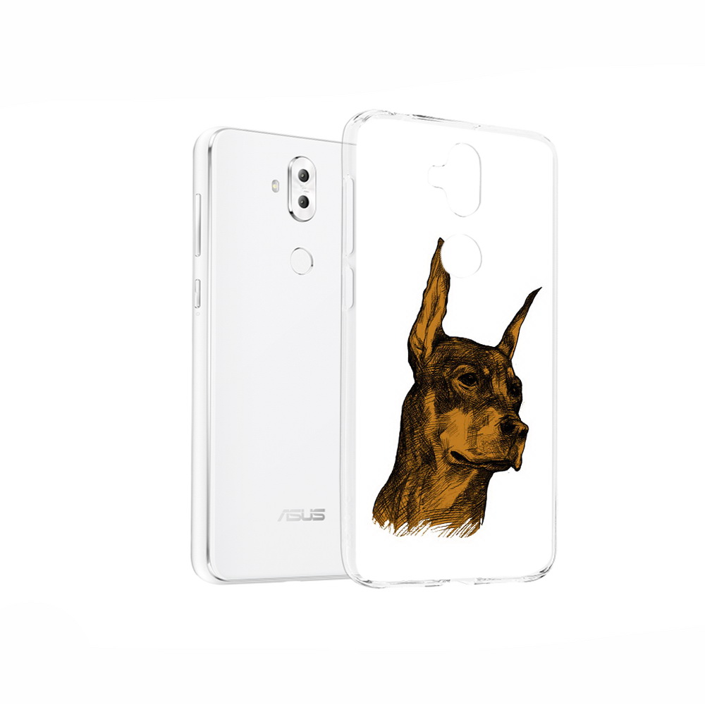 

Чехол MyPads Tocco для Asus ZenFone 5 Lite (ZC600KL) скетч доберман, Прозрачный, Tocco