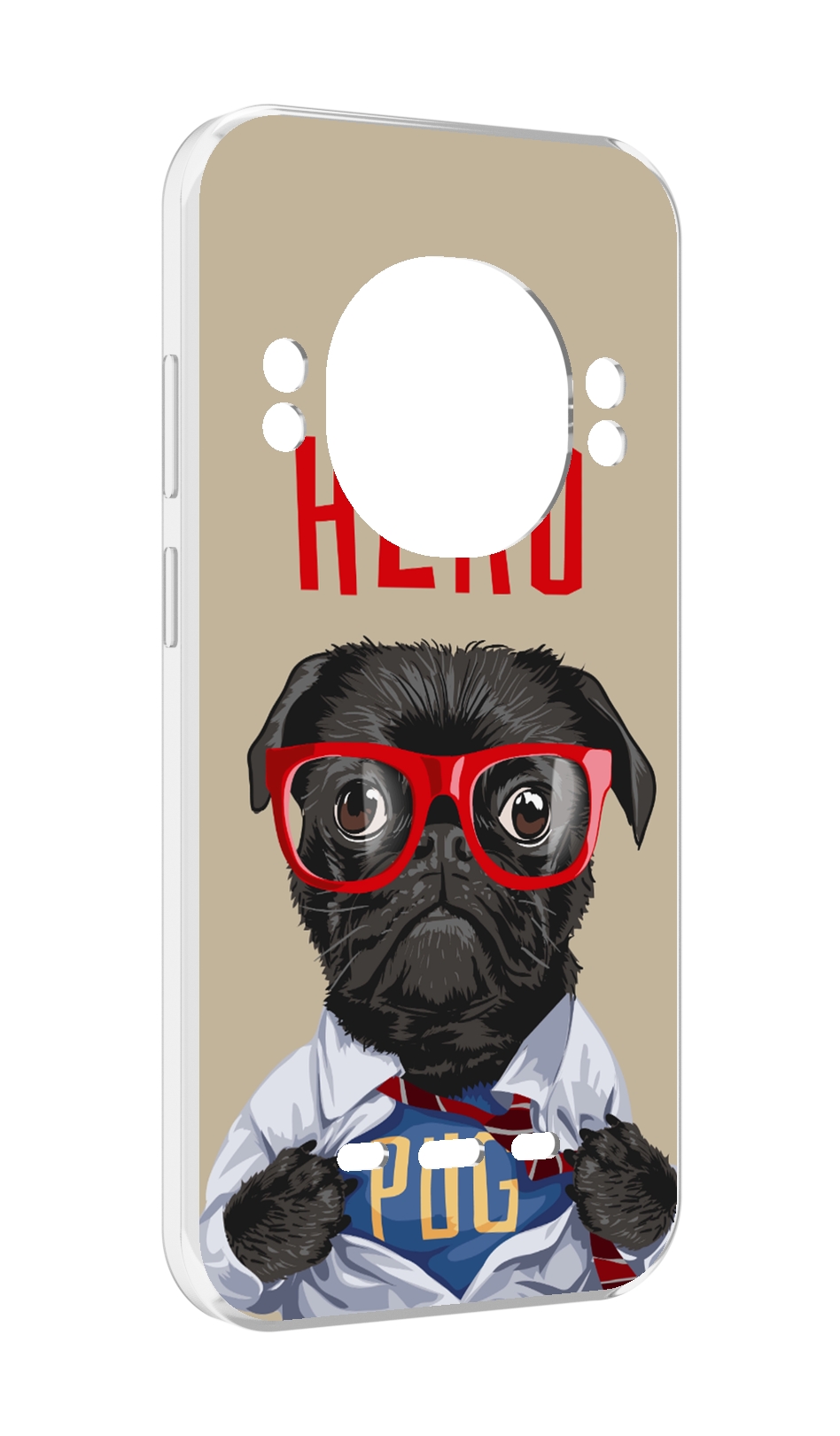 

Чехол Mypads Герой-Pug для Ulefone Power Armor 16 Pro, Прозрачный, Tocco