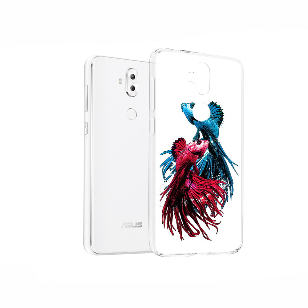 

Чехол MyPads Tocco для Asus ZenFone 5 Lite (ZC600KL) рыбы петушки, Прозрачный, Tocco