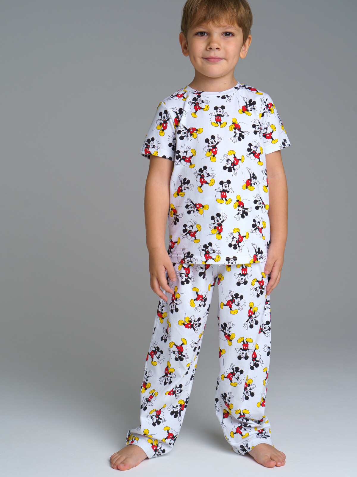 Пижама с персонажами Disney футболка, брюки PlayToday 12332141 белый, разноцветный, 116