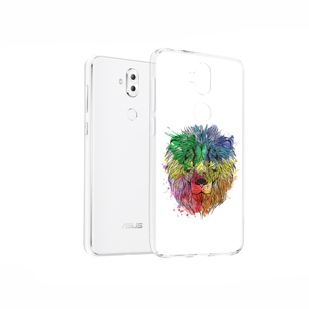 

Чехол MyPads Tocco для Asus ZenFone 5 Lite (ZC600KL) разноцветный гордый лев, Прозрачный, Tocco