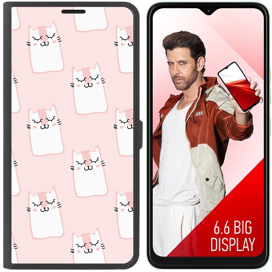 Чехол-книжка Eco Book для ITEL A60 Котики паттерн