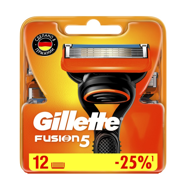 Сменные кассеты Gillette Fusion5, 12 шт. сменные кассеты gillette fusion5 proglide 6 шт