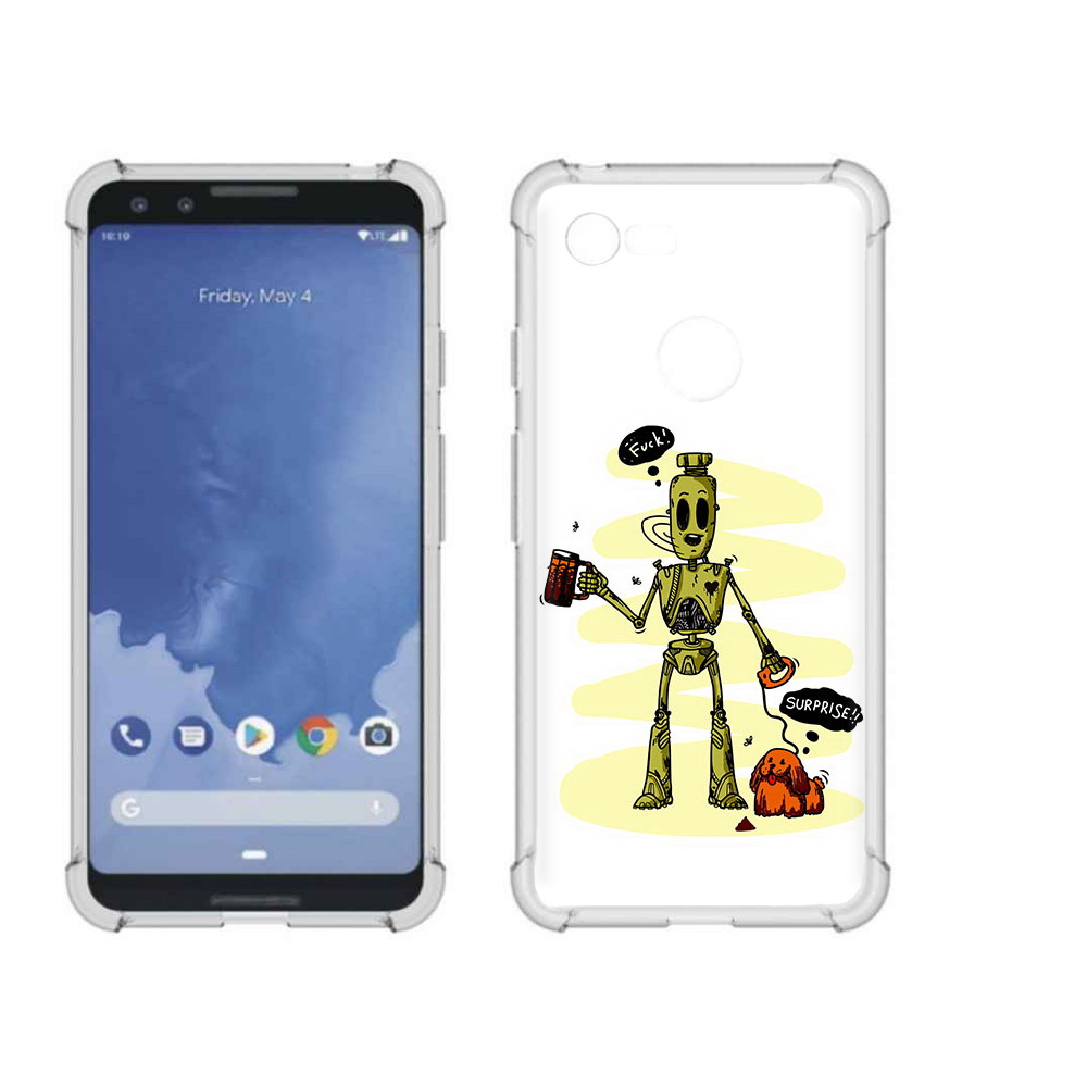 

Чехол MyPads Tocco для Google Pixel 3 прикольный робот, Прозрачный, Tocco