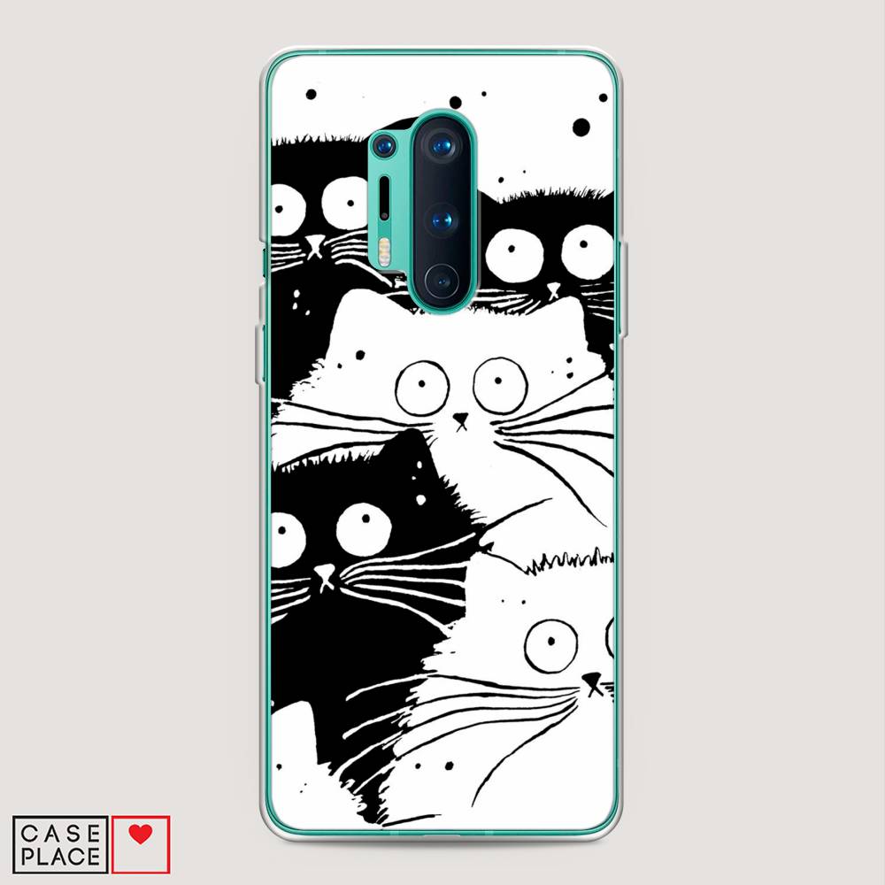 фото Чехол awog "коты черно-белые" для oneplus 8 pro