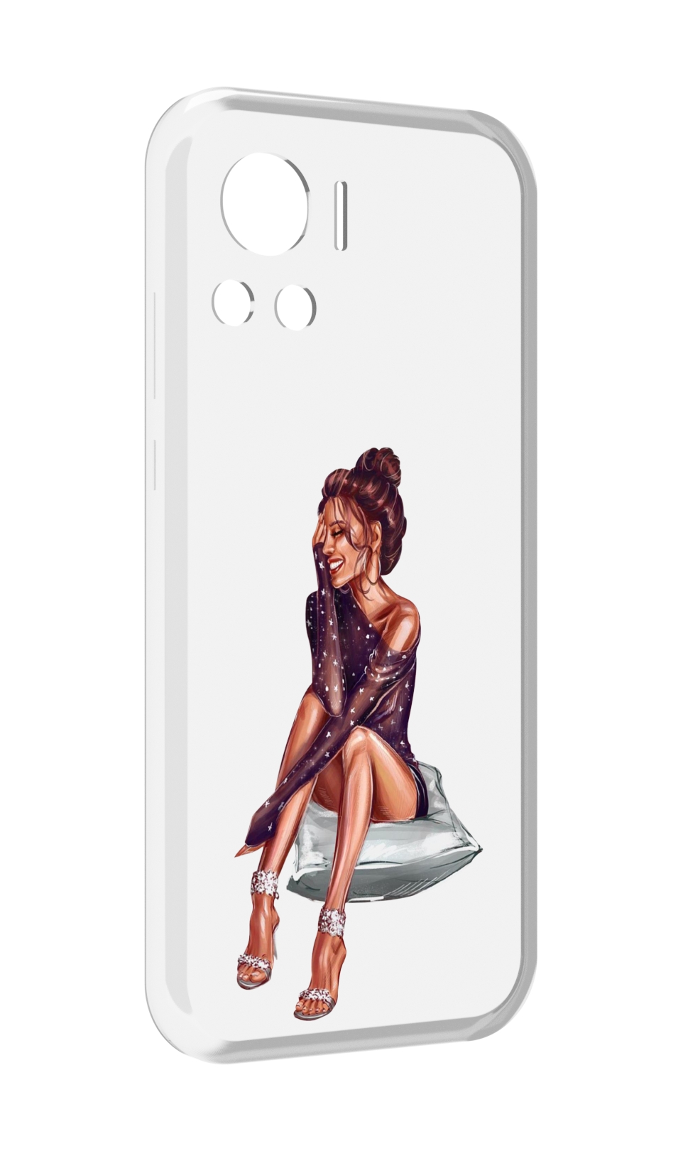 

Чехол MyPads Девушка-на-подушке женский для Motorola Edge 30 Ultra, Прозрачный, Tocco