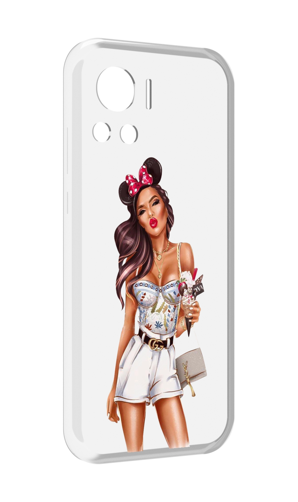 

Чехол MyPads Девушка-микки для Motorola Edge 30 Ultra, Прозрачный, Tocco