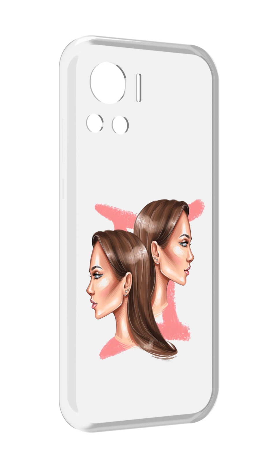 

Чехол MyPads Девушка-Близнецы женский для Motorola Edge 30 Ultra, Прозрачный, Tocco