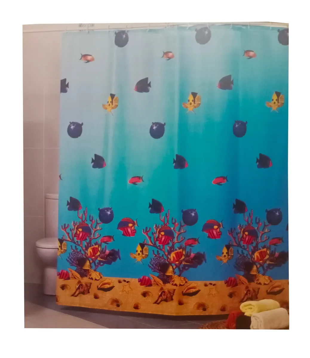 

Штора для ванной комнаты без колец Miranda 180*200 см. Красное море, Турецкие шторы для ванной SMIT