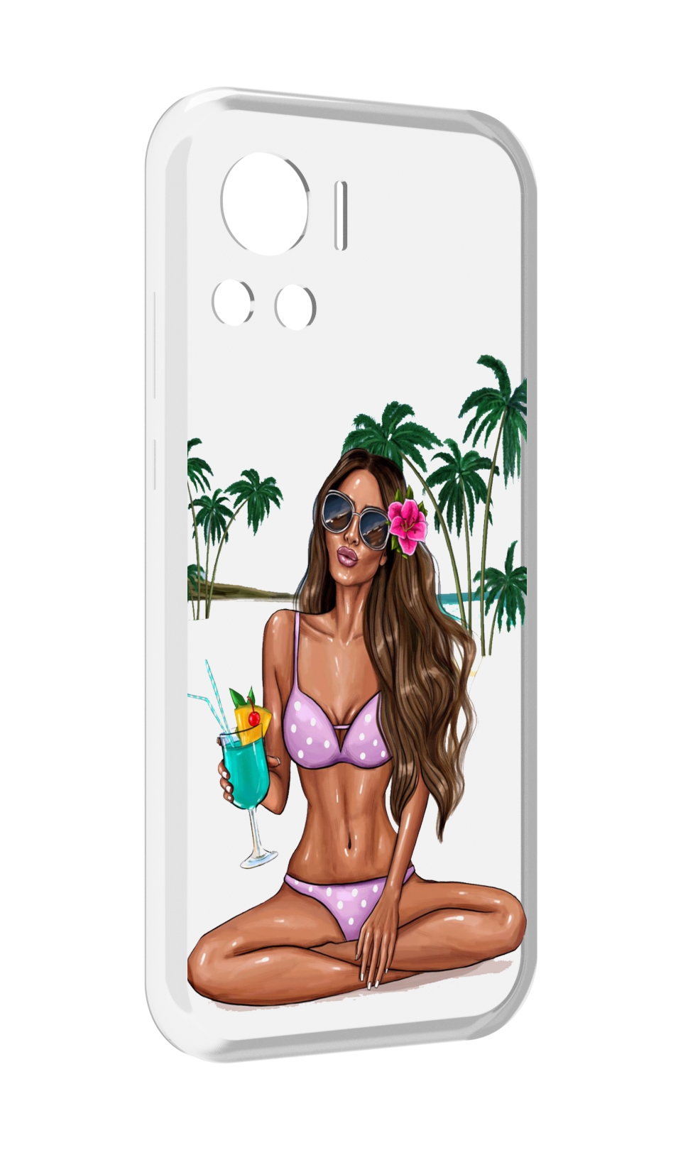 

Чехол MyPads Гавайская-девушка женский для Motorola Edge 30 Ultra, Прозрачный, Tocco
