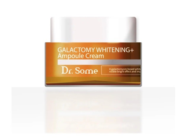 фото Выравнивающий тон крем для лица med b galactomy whitening+ ampoule cream dr.some 50 мл