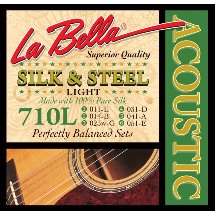 фото Комплект струн для акустической гитары la bella "шелк и сталь" 11-51 710l