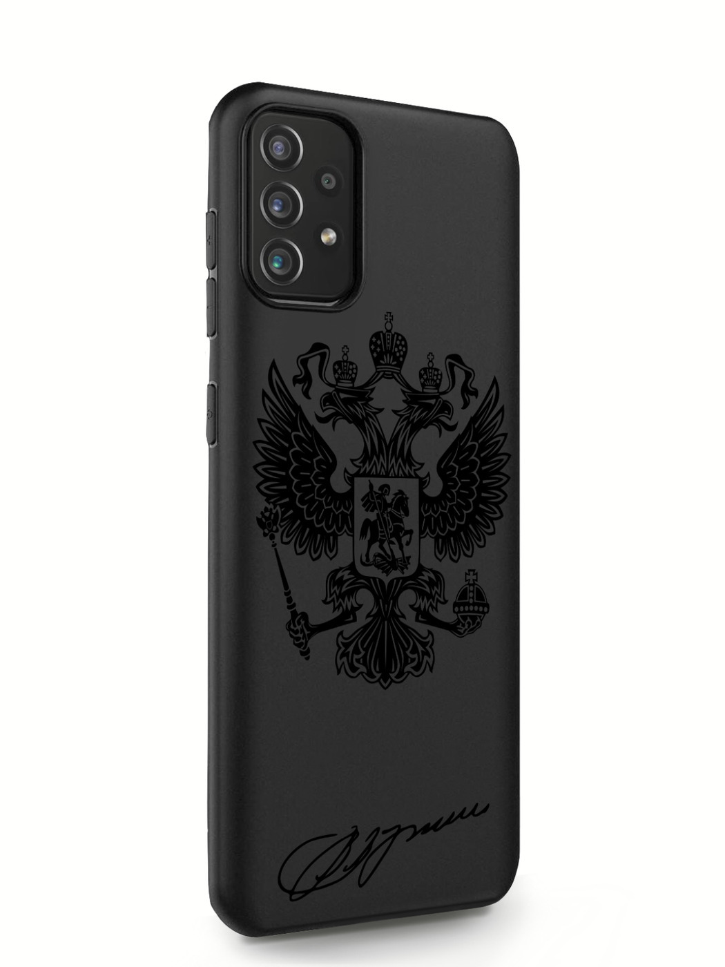 фото Чехол musthavecase samsung galaxy a72 черный лаковый герб черный