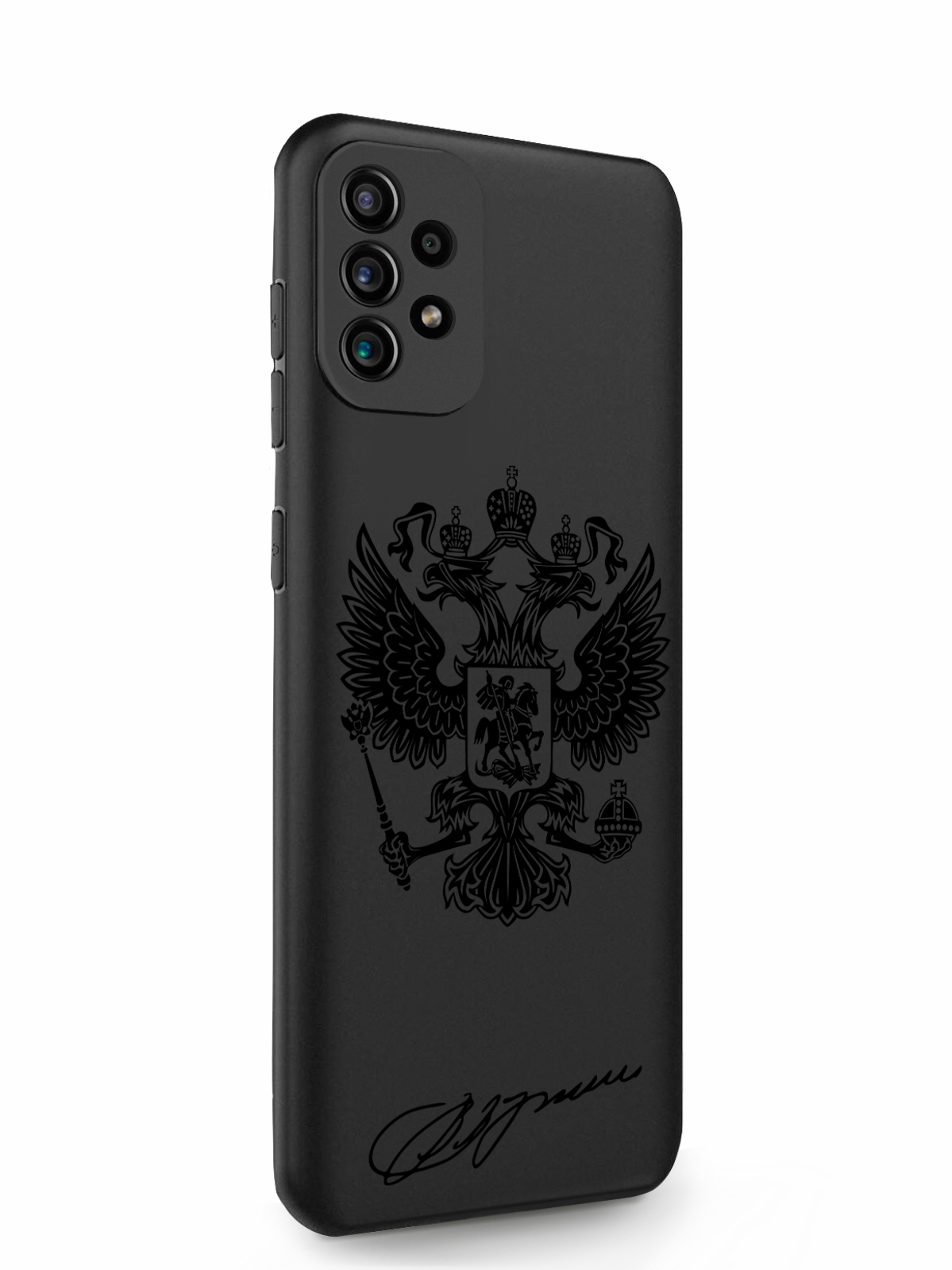 фото Чехол musthavecase samsung galaxy a72 черный лаковый герб черный