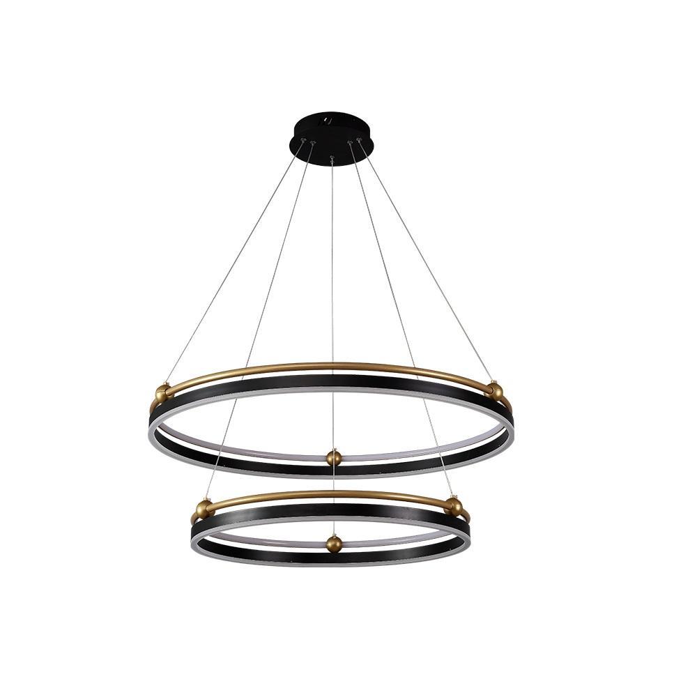 

Подвесная люстра Crystal Lux FERNANDO SP123W LED D600+800 BLACK/GOLD