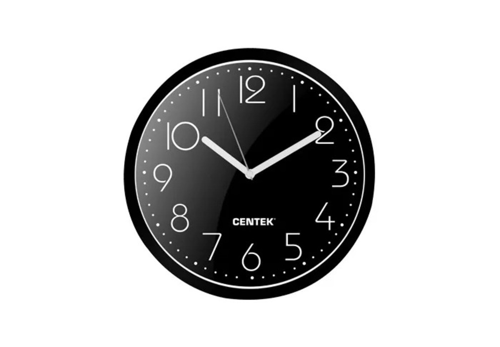 Часы Centek CT-7105 Bl CT-7105 Black (круглые 23см)