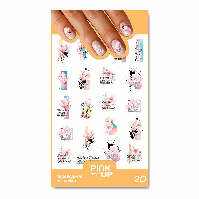 

Наклейки для ногтей Pink Up Decor 2D переводные тон 64