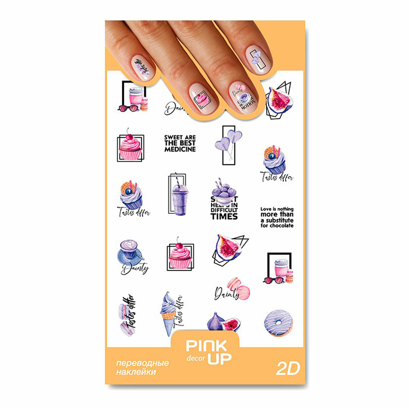 

Наклейки для ногтей Pink Up Decor 2D переводные тон 63