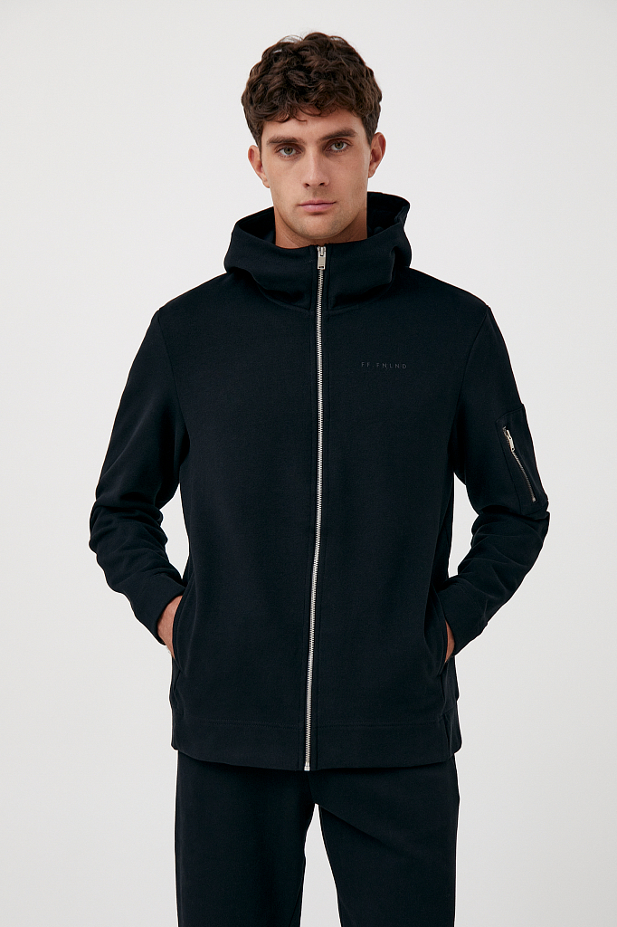 

Толстовка мужская Finn Flare FAB21097 черная 2XL, FAB21097