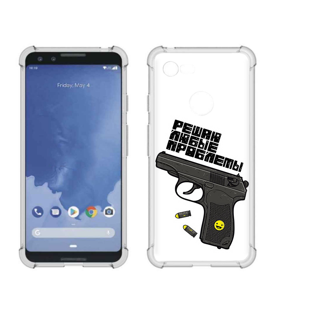 

Чехол MyPads Tocco для Google Pixel 3 пистолет против проблем, Прозрачный, Tocco
