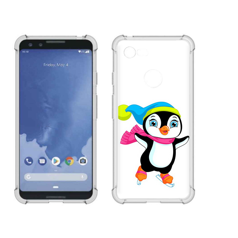 

Чехол MyPads Tocco для Google Pixel 3 пингвин на коньках, Прозрачный, Tocco