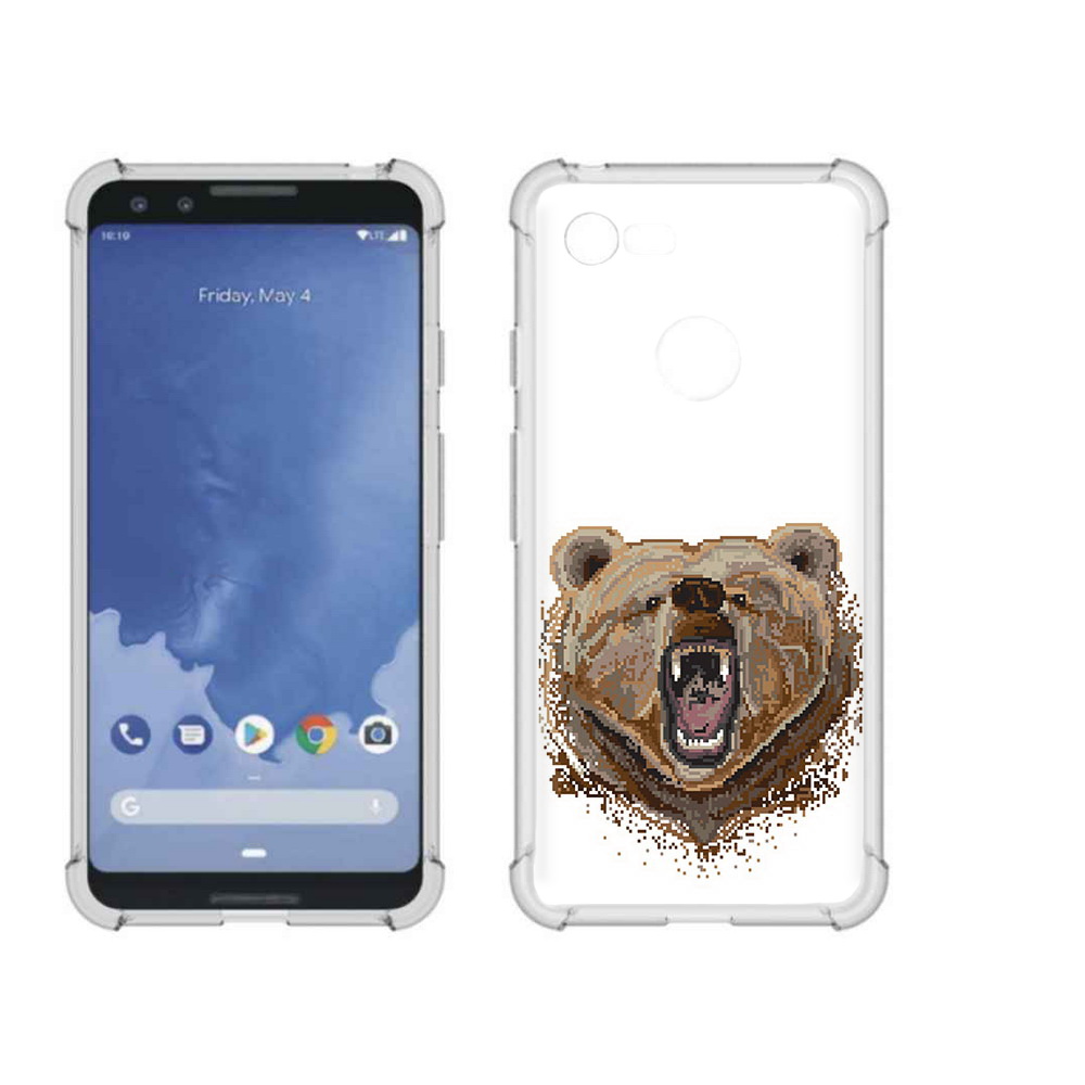 

Чехол MyPads Tocco для Google Pixel 3 пиксельный медведь, Прозрачный, Tocco