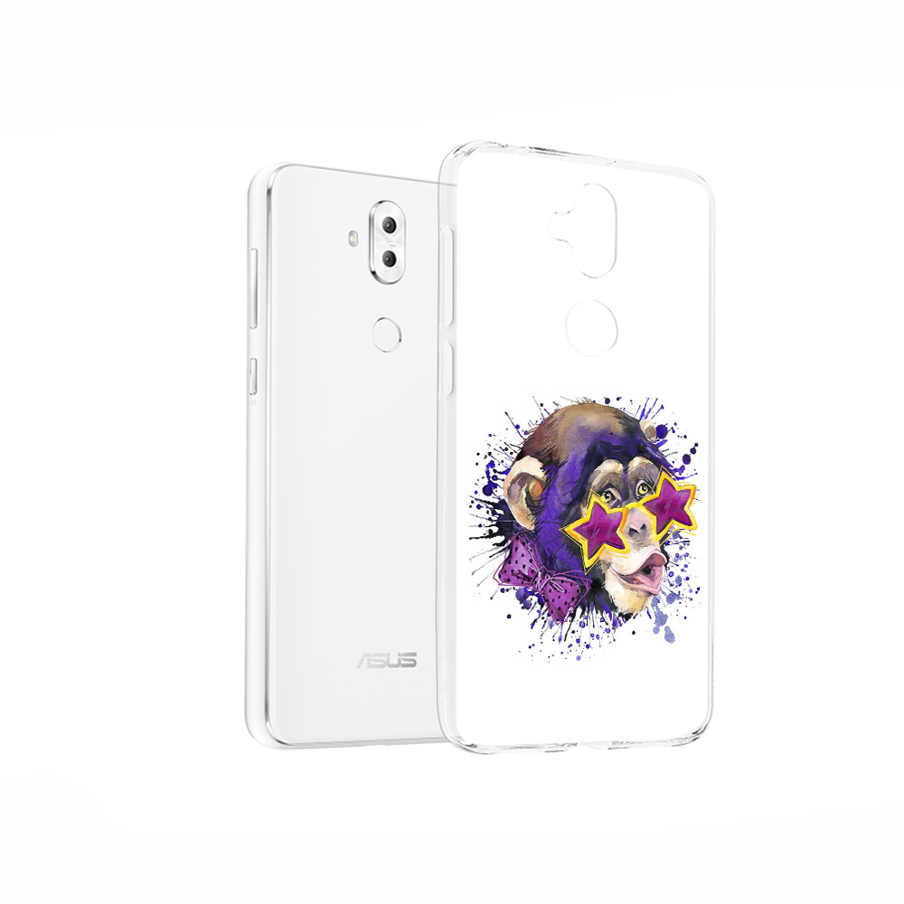 

Чехол MyPads Tocco для Asus ZenFone 5 Lite (ZC600KL) обезьяна в очках, Прозрачный, Tocco