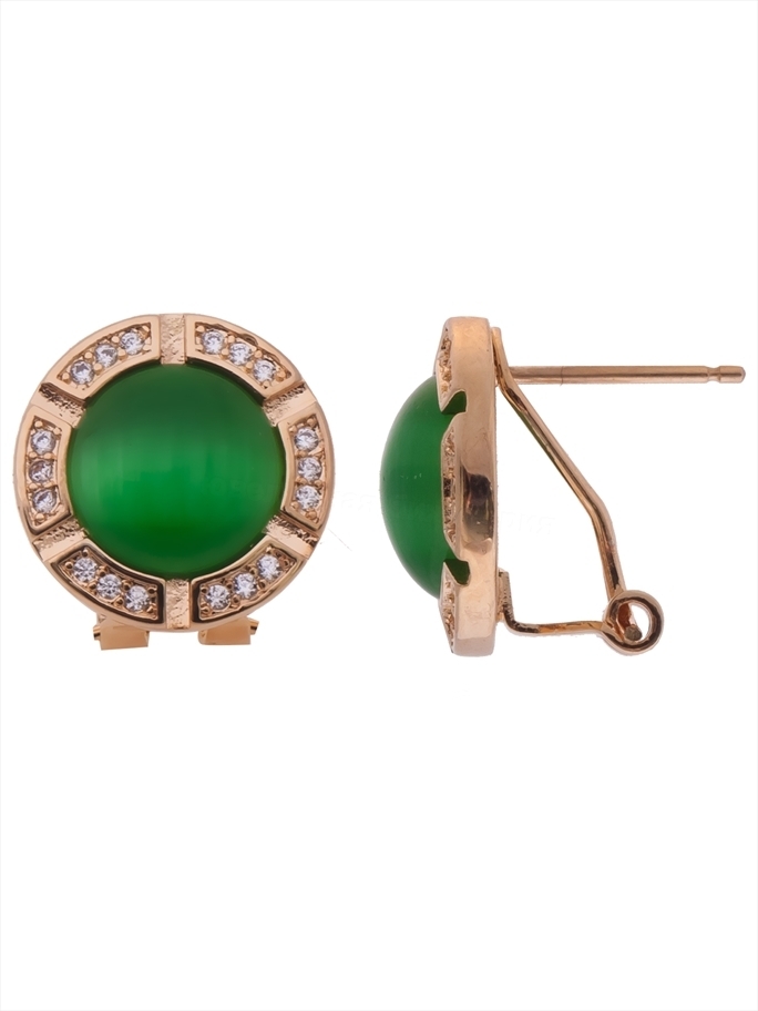 

Серьги из ювелирного сплава Lotus Jewelry 3044E-07CA, кошачий глаз/фианит, 3044E-07CA