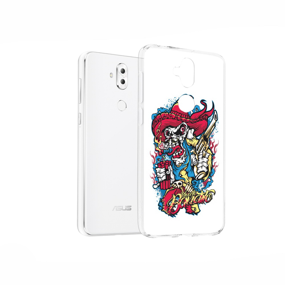 Чехол MyPads Tocco для Asus ZenFone 5 Lite (ZC600KL) нарисованный скелет с писталетом