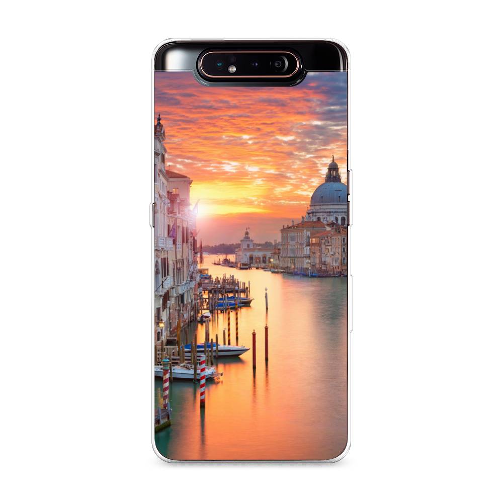 

Чехол на Samsung Galaxy A80 "Восход 11", Розовый;оранжевый, 28350-2