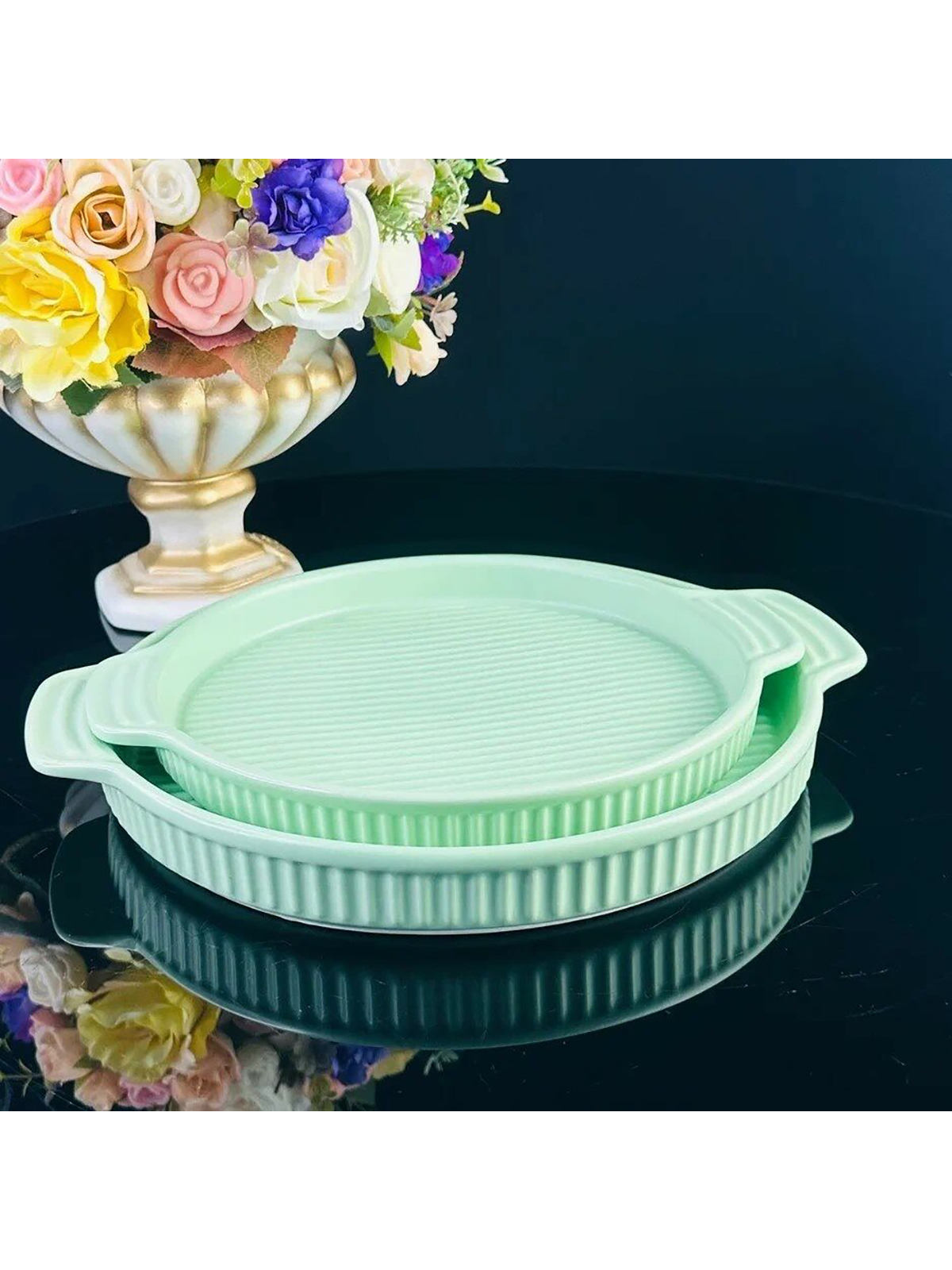 

Форма для запекания Lenardi фарфор, 25x25 см, Зеленый