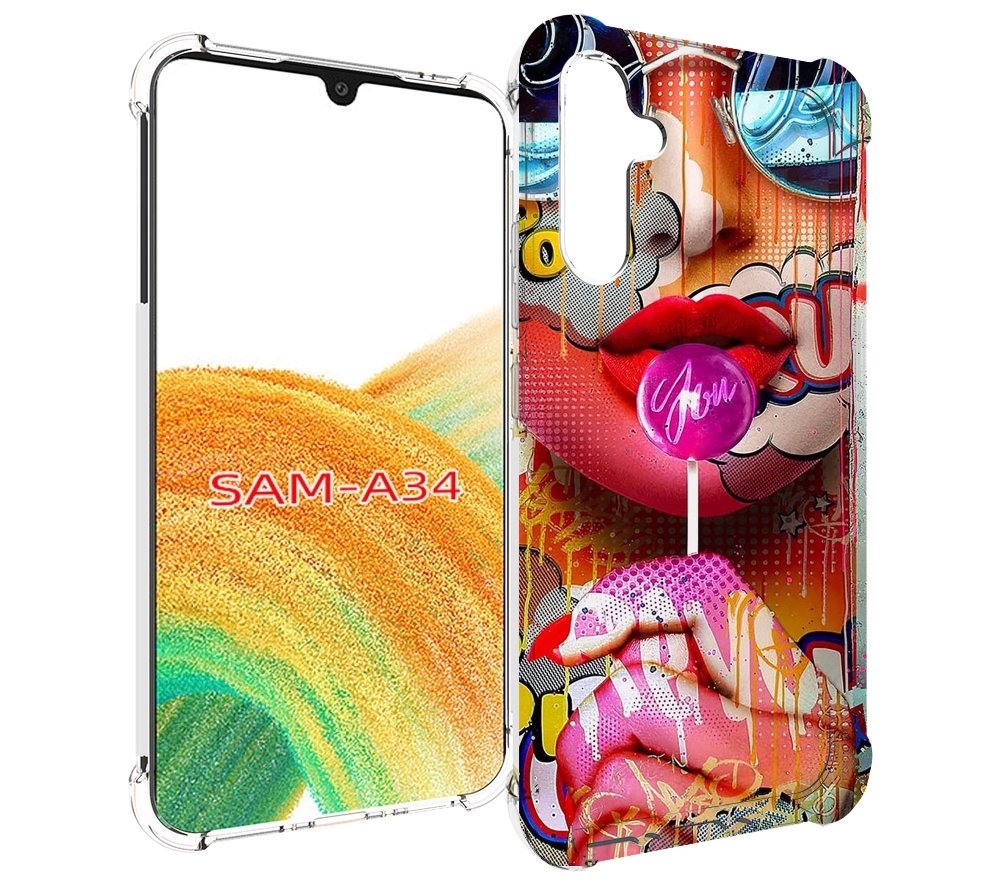 

Чехол MyPads комикс-девушка женский для Samsung Galaxy A34, Tocco